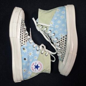 Converse Chuck 70 High Top Patchwork Daisy Polka Dot Sneakers A03761C Mens 7 W9